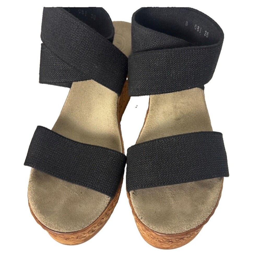 Charleston Shoe Co Cannon Black Croc Size 8 Wedge - Picture 10 of 16